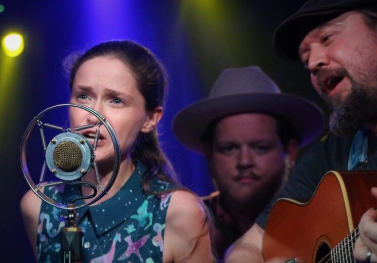 Hillbilly Gypsies singing into single mic